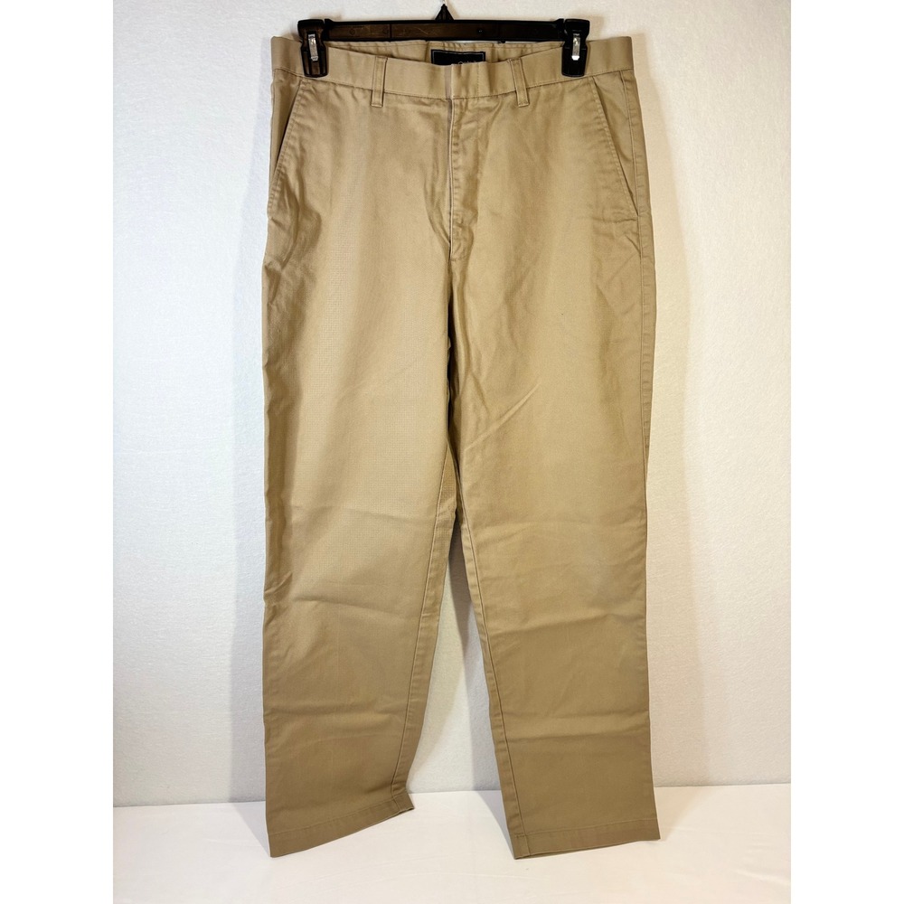 Oobe Mens Chino‎ Pants 34x32 Khaki Tan Straight Leg Flat Front Twill Trousers